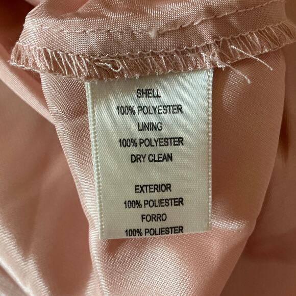 Eliza J Off the Shoulder Evening Gown Size 12 Pink Chiffon Feather Trim A-Line - Picture 9 of 12